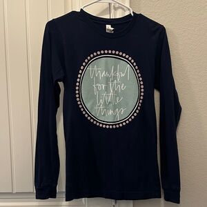 Navy Blue Long Sleeve Shirt - Bella Canvas